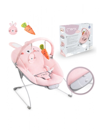 MoMi Glossy Leżaczek Króliczek