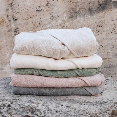 Piapimo TowelPower Ręcznik Kąpielowy z Kapturkiem Bambusowo-Bawełniany 90x90cm z Haftem Biały