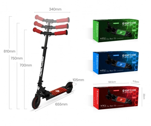 Skrejritenis Qplay Hulajnoga Honeycomb Red