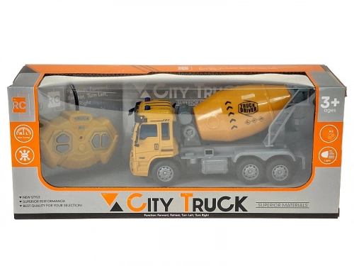 Радиоуправляемая автобетоносмеситель машина (4 функции, свет) USB 21,5 cm 611764