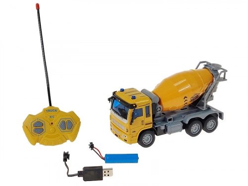 Радиоуправляемая автобетоносмеситель машина (4 функции, свет) USB 21,5 cm 611764