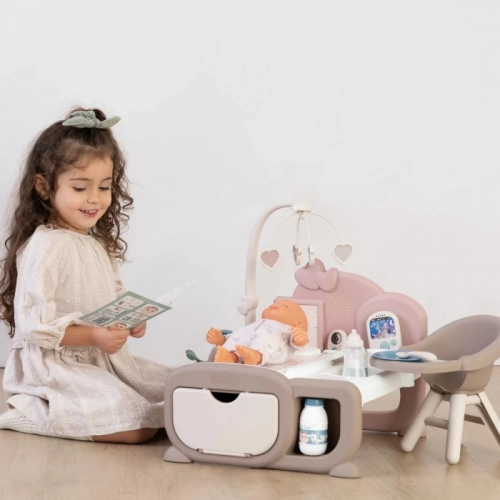 SMOBY Baby Nurse Pārtinamais stūritis lellei + aksesuāri