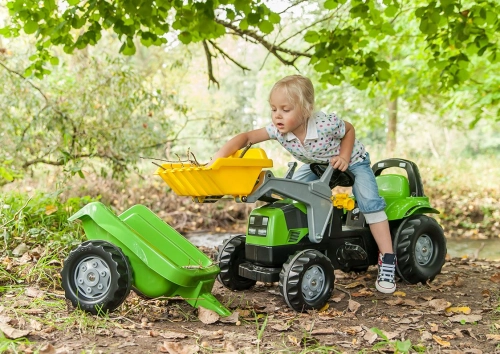 Traktors Bērniem ar pedāļiem ar kausu un piekabi Rolly Toys Rolly KID Deutz 023196