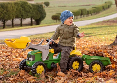 Детский Трактор с педалями и прицепом Rolly Toys Rolly KID John Deere 023110
