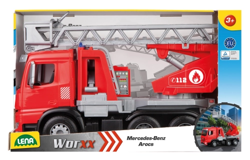 Пожарная машина с выдвижной лестницей и водометом Lena Worxx Mercedes Arocs L04615