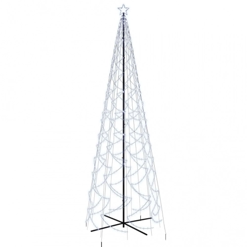 Ziemassvētku Egle, 1400 Vēsi Baltas Led Lampiņas, 160X500 Cm Vidaxl