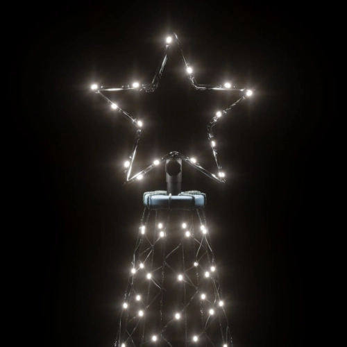 Ziemassvētku Egle Ar Pīķi, 200 Vēsi Baltas Led, 180 Cm Vidaxl