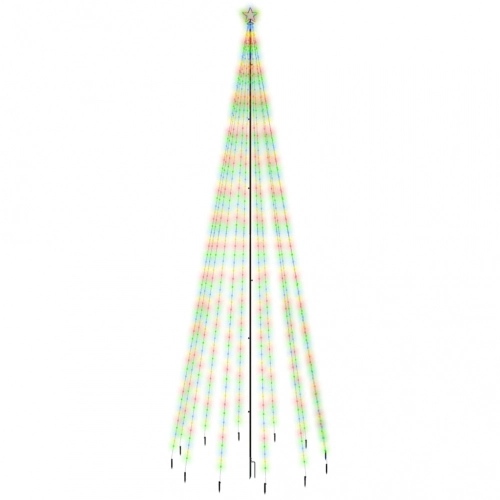 Ziemassvētku Egle Ar Pīķi, 732 Krāsainas Led Lampiņas, 500 Cm Vidaxl