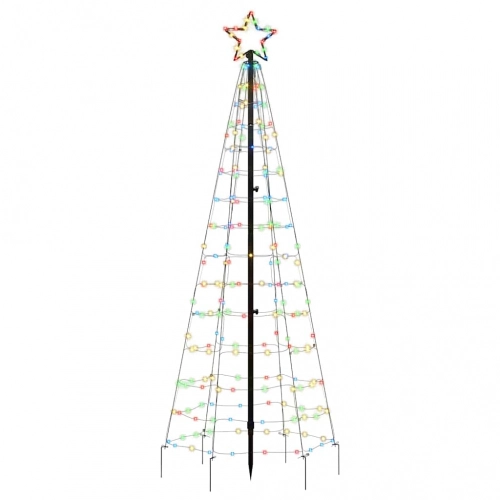 Led Ziemassvētku Eglīte Ar Tapas 220 Led Krāsaina 180 Cm Vidaxl