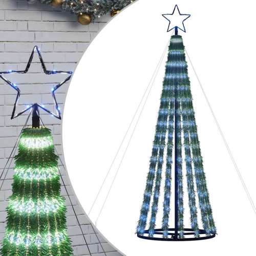 Led Ziemassvētku Eglīte 275 Led Zila 180 Cm Vidaxl