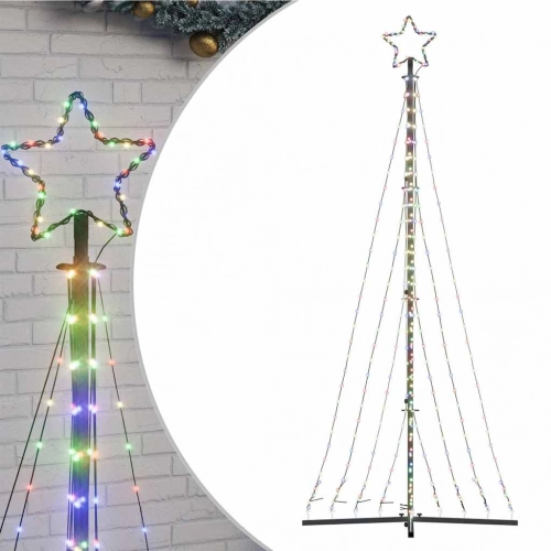 Led Ziemassvētku Eglīte 447 Led Krāsains 249 Cm Vidaxl