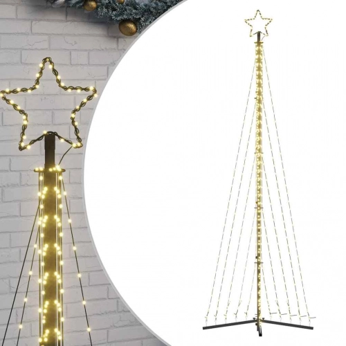 Led Ziemassvētku Eglīte 495 Led Silti Balta 300,5 Cm Vidaxl