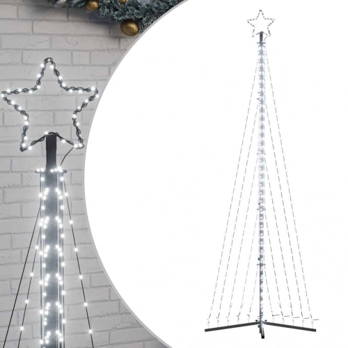 Led Ziemassvētku Eglīte 495 Led Auksti Balts 300,5 Cm Vidaxl