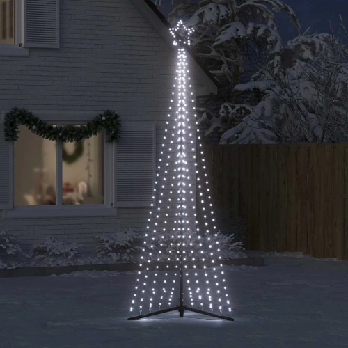 Led Ziemassvētku Eglīte 495 Led Auksti Balts 300,5 Cm Vidaxl