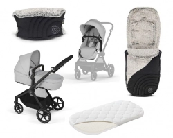 Cybex Eos Basic Lava Grey + Fiki Miki Матрас для люльки + Муфта Детская коляска 2в1