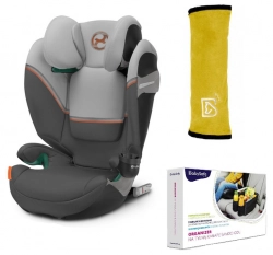Cybex Solution S2 I-Fix Fotelik Samochodowy 15-50 kg Lava Grey 2023 + BabySafe Organizer + Babysafe Nakładka Na Pas