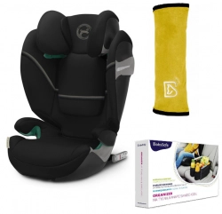Cybex Solution S2 I-Fix Fotelik Samochodowy 15-50 kg Moon Black 2023 + BabySafe Organizer + Babysafe Nakładka Na Pas