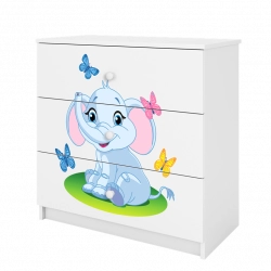 Komoda babydreams biała słonik
