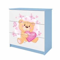Komoda babydreams niebieska miś motylki