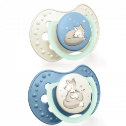 Lovi Smoczek Silikonowy Dynamiczny 3-6m 2szt Night&Day Boy