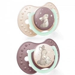 Lovi Smoczek Silikonowy Dynamiczny 3-6m 2szt Night&Day Girl