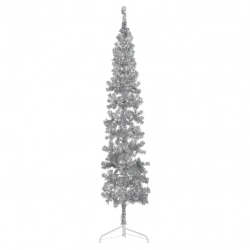 Mākslīgā Ziemassvētku Egle, Statīvs, Pusapaļa, Sudraba, 210 Cm Vidaxl