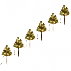 Ziemassvētku Egļu Celiņš, 6 Egles, Silti Baltas Led, 45 Cm, Pvc Vidaxl