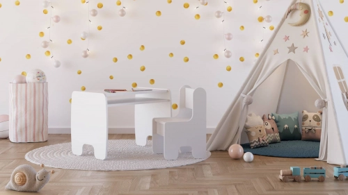 Детский стол и стулья комплект white
