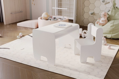 Детский стол и стулья комплект white