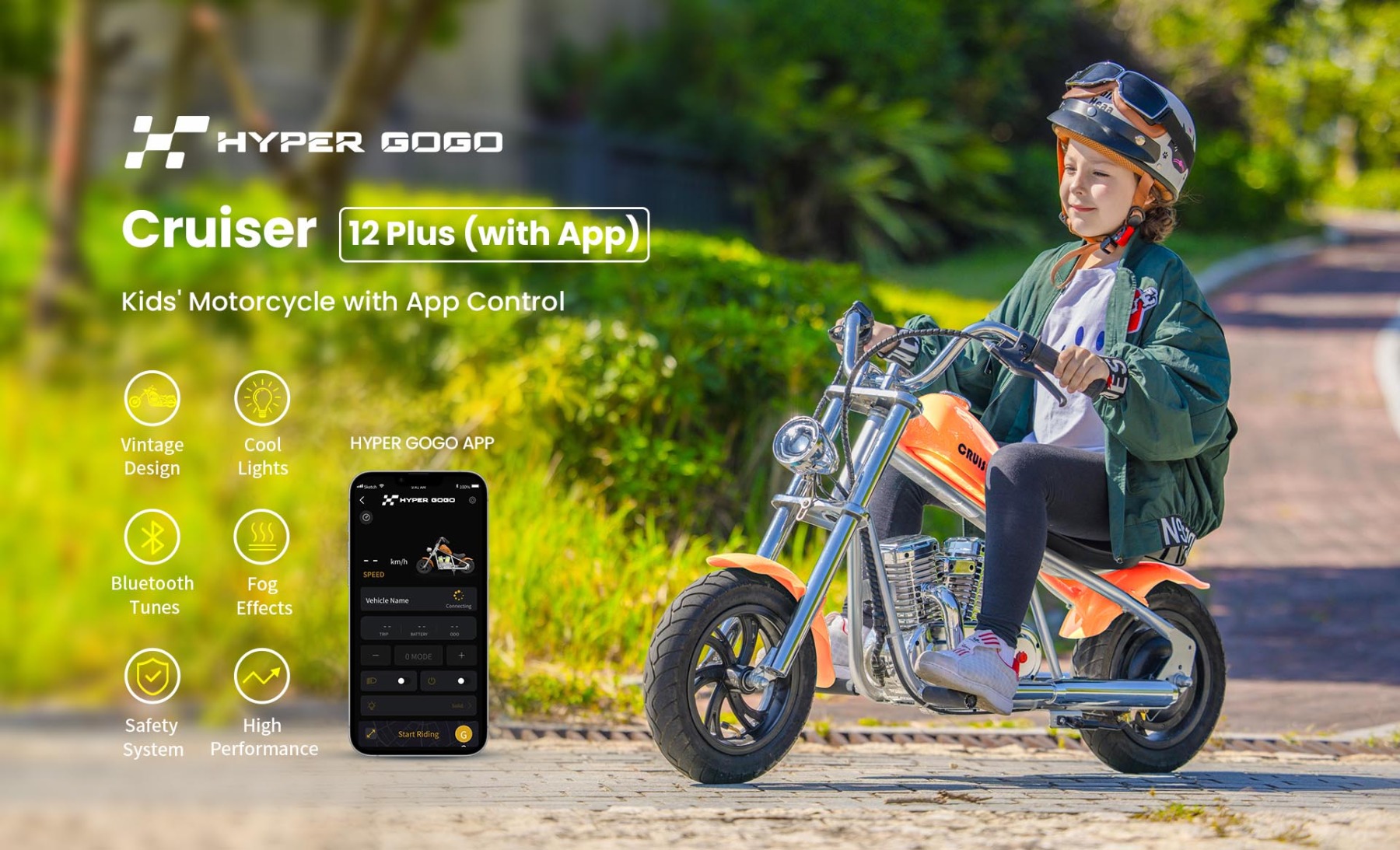 Elektro motocikls Hyper Gogo Cruiser 12 Plus APP BLACK