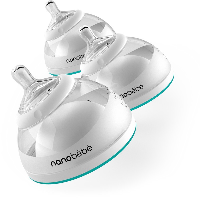 NANOBEBE BREASTMILK BOTTLE TEAL 3 PACK