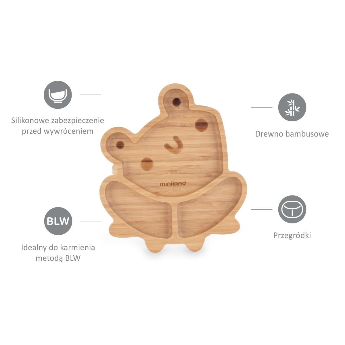 WOODEN PLATE FROG FSC 100%