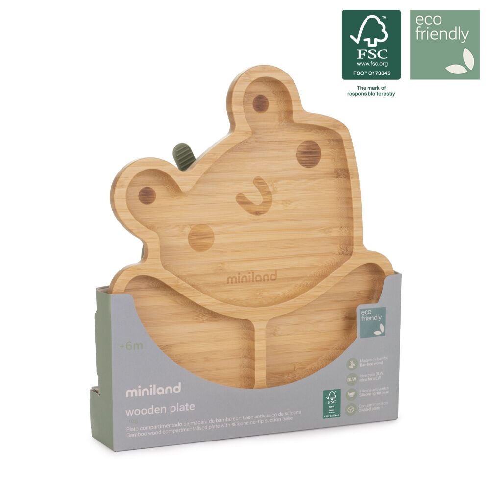 WOODEN PLATE FROG FSC 100%