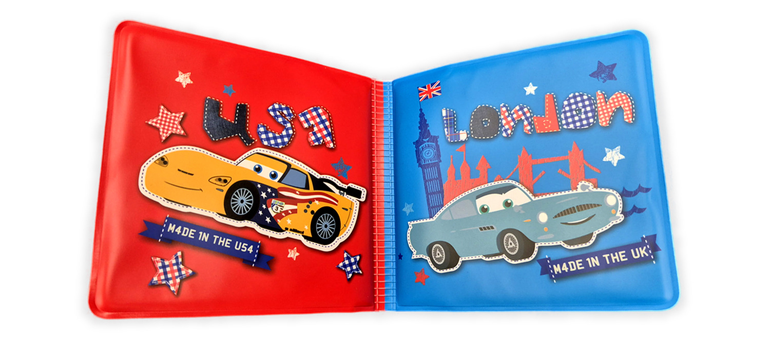 CARS BATH BOOK W/ SQUEAKER