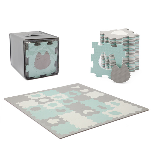 Aktivitātes paklājs Puzzle Kinderkraft Luno Mint 31x31 cm 30 elementi