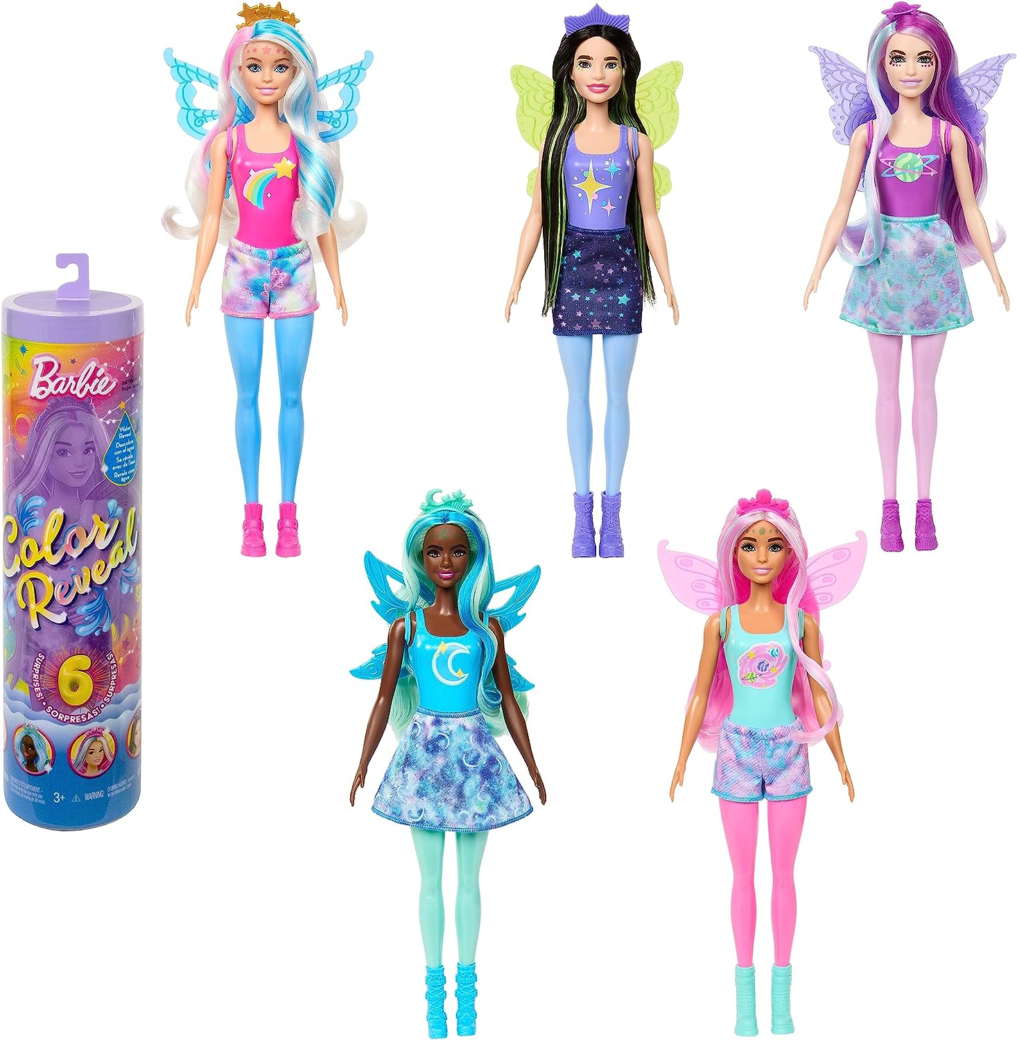 Barbie Color Reveal Rainbow Galaxy + 6 Surprises HJX61 Lelle