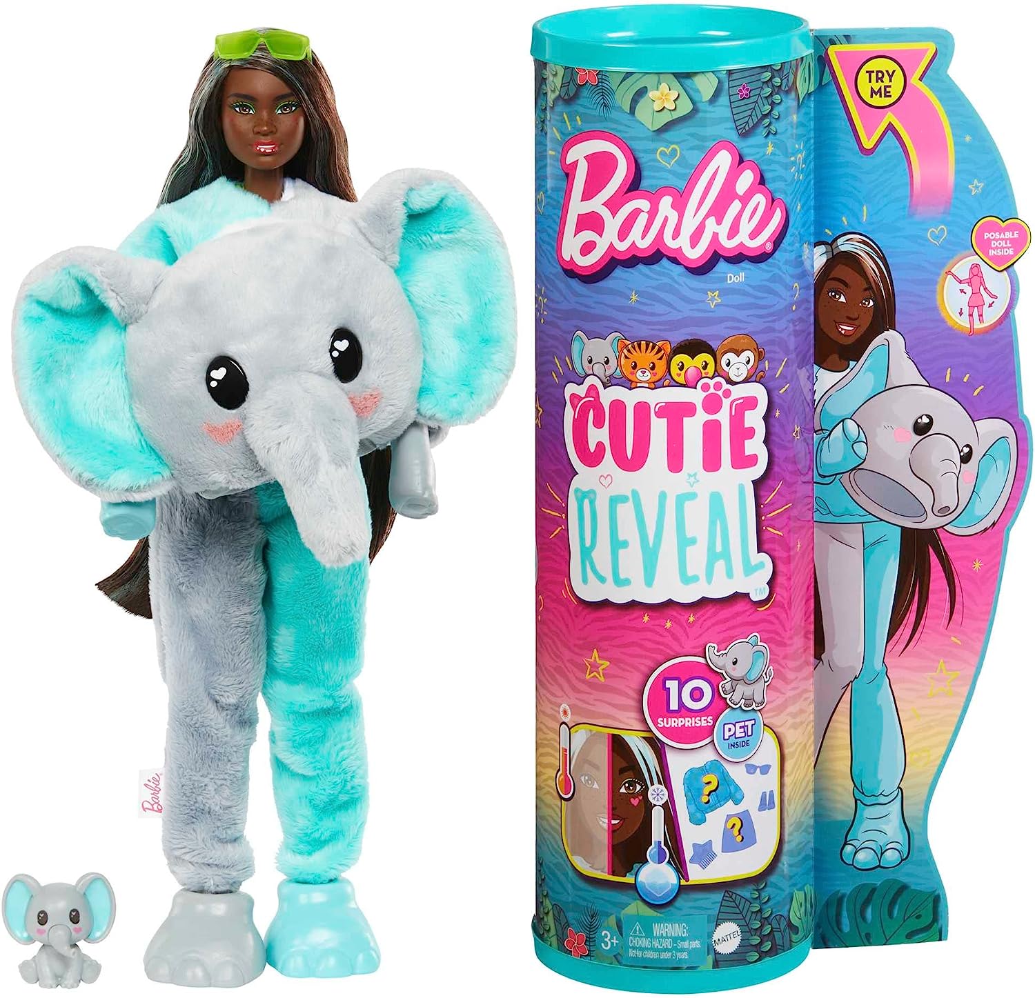 Barbie Cutie Reveal Jungle Friends Elephant HKP98 Lelle