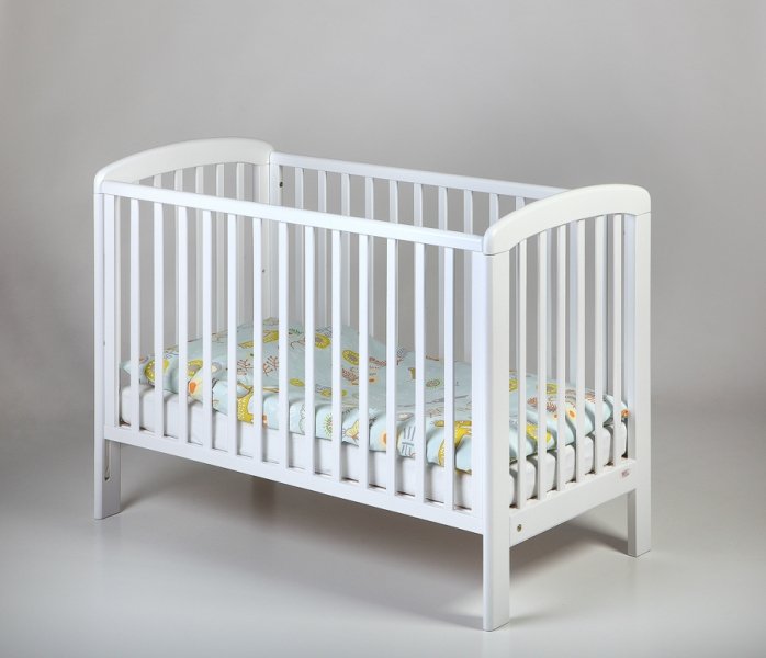 Bērnu gulta ar nolaižamu sānu TROLL Basic Lux HM White COT-BS0183
