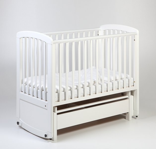Bērnu gulta šūpulis ar kasti TROLL De Lux Glider White COT-GN0474