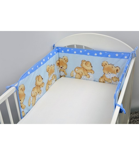 Bērnu gultiņas aizsargapmale 180 сm ANKRAS MIKA blue