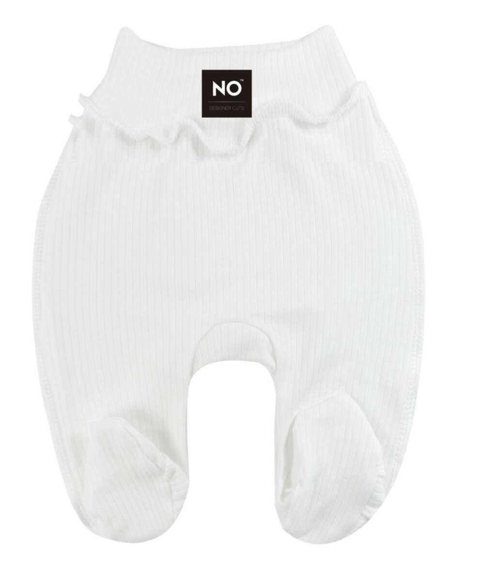 La Bebe NO Baby Pants White Zīdaiņu bikses ar plato jostu un pēdiņām no kokvilnas