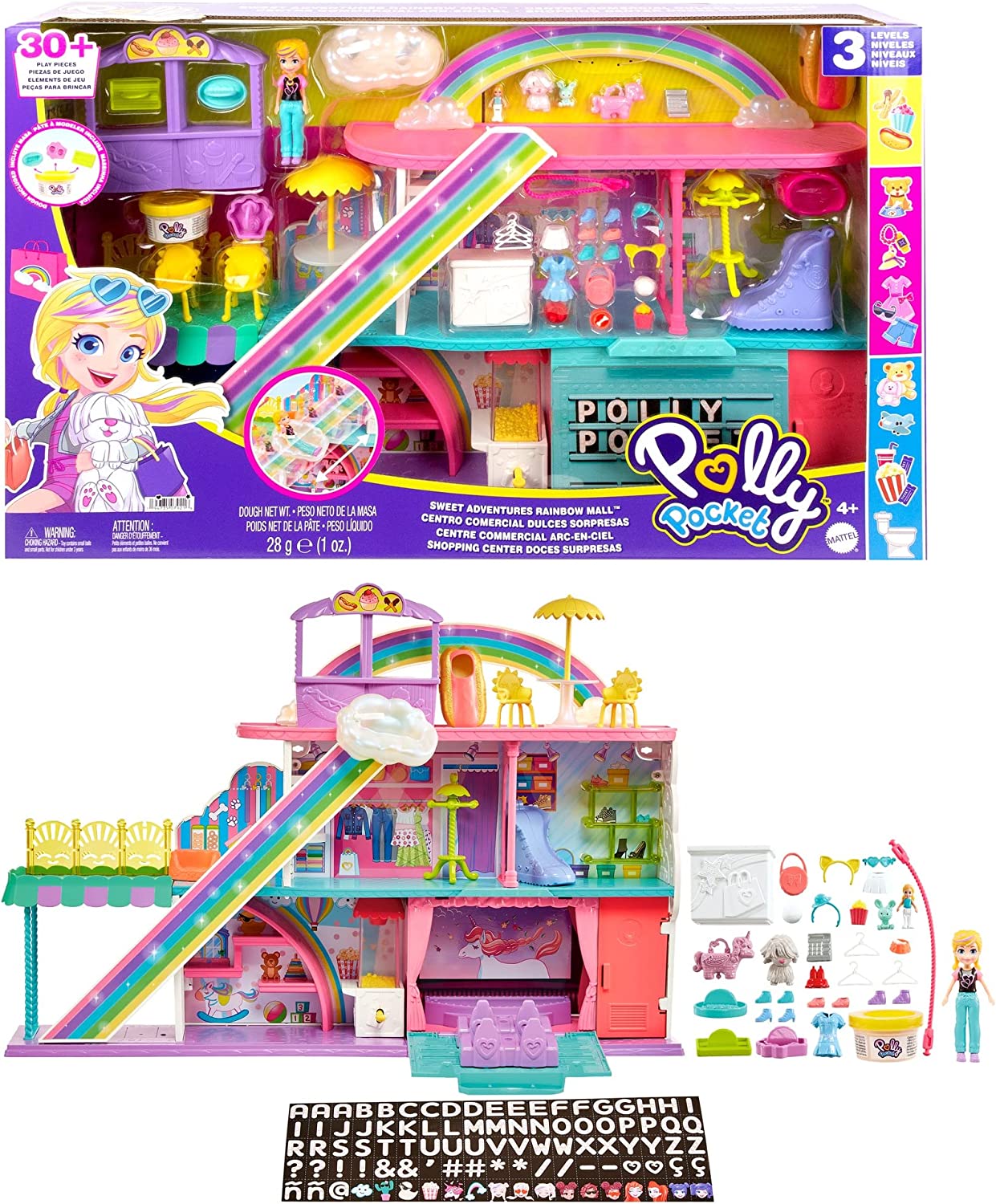 Mattel Polly Pocket Sweet Adventures Rainbow Mall HHX78 Spēļu komplekts