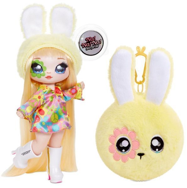Na! Na! Na! Surprise 2-in-1 Fashion Doll & Plush Pom with Confetti Balloon Bebe Groovy