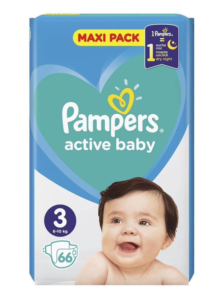 Pampers Active Baby autiņbiksītes 3. izmērs 66 gab.
