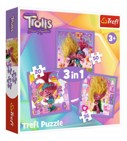 Puzlis TREFL Trolls 3 in 1 T34870