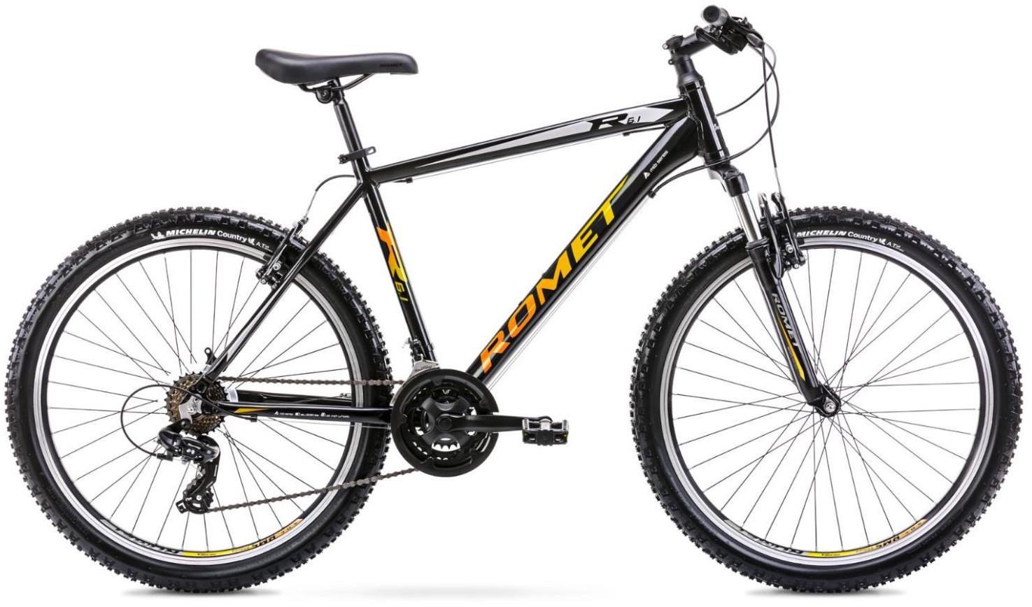 Vīriešu velosipēds Romet Rambler R6.1 Black/Yellow 26 collas