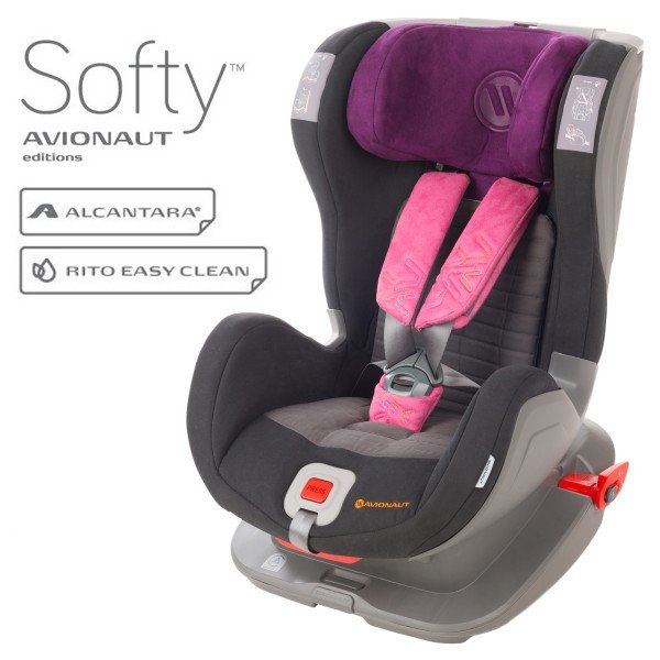 Avionaut Glider Softy Isofix F.03 Black pink Bērnu autosēdeklis 9-25 kg