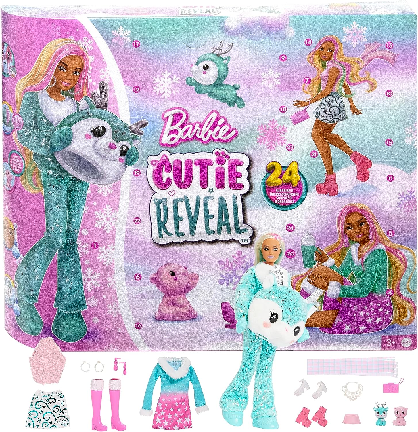 Barbie Cutie Reveal Advent Calendar + 24 Surprises HJX76 + Lelle