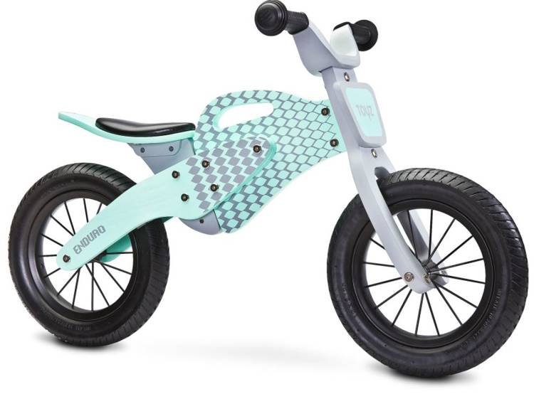 Bērnu skrējritenis ar koka rāmi Caretero Toyz Enduro Mint