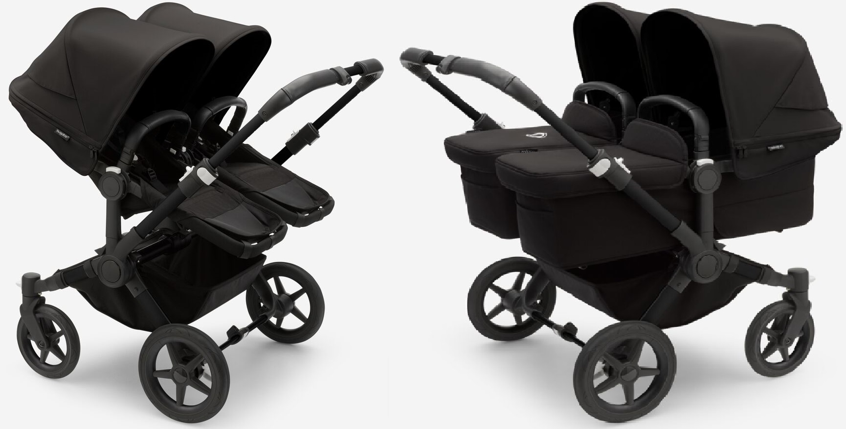 Bugaboo Donkey 5 TWIN Midnight black Black frame Dvīņu rati Transformeris 2in1